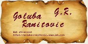 Goluba Ranitović vizit kartica